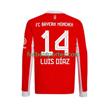 Camiseta Bayern de Múnich Luis Diaz 14 Primera Equipación 2025/2026 Manga Larga